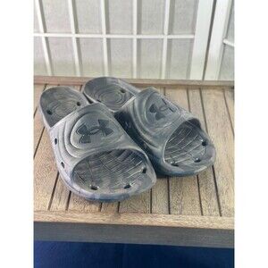 Under Armour Mens Slide Camo Black/Gray Size 11